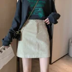 Women Corduroy Mini Hip Skirts - Image 3