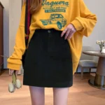 Women Corduroy Mini Hip Skirts - Image 4