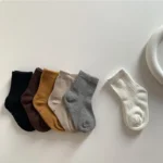 Spring Autumn Kids Socks 0-3year Children Short Tube Sock Solid Color Basic Simple Baby Cotton Socks for Student Footwear Sokken - Image 5