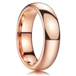 Fashion 6mm Rose Gold Color Titanium Steel Rings For Men