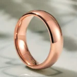 Fashion 6mm Rose Gold Color Titanium Steel Rings For Men - Image 2