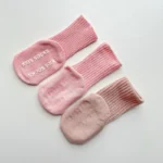 Non Slip Baby Floor Socks Solid Color Kids Mid Tube Sock - Image 3