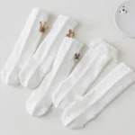 Newborn Long Stockings A-class Cotton Spring Autumn Cotton White Knee High Sock - Image 3
