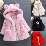 Winter baby girl clothing artificial fur jacket