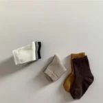 Spring Autumn Kids Socks 0-3year Children Short Tube Sock Solid Color Basic Simple Baby Cotton Socks for Student Footwear Sokken - Image 2