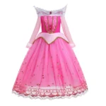 Sleeping Beauty Costume for Girls Aurora Dress Long Sleeves Off Shoulder - Image 2