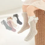 Princess Kids Bow Stockings Mosquito Proof Summer Mesh Long Socks