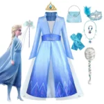Frozen 2 Elsa Costume Play Princess Snow Queen Birthday Fantasy Dress