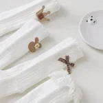 Newborn Long Stockings A-class Cotton Spring Autumn Cotton White Knee High Sock - Image 5