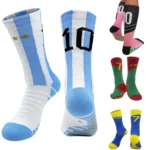 Children M10 Blue Yellow C7 Kids Futbol Socks For Boys Soccer