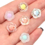 100pcs/lot 12mm Mix Color Acrylic Flower Beads