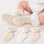 Lace Ruffle Princess Socks Flower Baby Summer Mesh Calf Sock Anti-Mosquito - Image 2