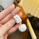 Resin Phone Lanyard Cute Keychain Plush Ball for Phone Accessory - Image 4