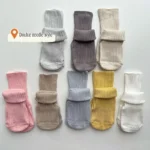 Non Slip Baby Floor Socks Solid Color Kids Mid Tube Sock - Image 2