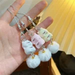 Resin Phone Lanyard Cute Keychain Plush Ball for Phone Accessory - Image 3