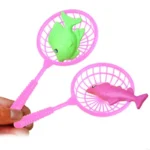 Q0KB 16.5cm Plastic Kids Bath Fishing Net With Handle Accessories