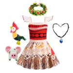 Little Girls Moana Cosplay Princess Costumes Dress
