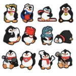 2/12pcs lot PVC penguim animal shoe buckles charms decorations accessories for clog sneakers