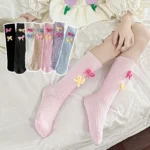 Sweet Girls Bow Socks Spring Autumn Kids Middle Tube Sock