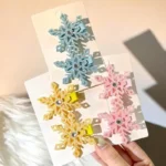 652F Hair Clip Alloy Snowflakes Designs Kids Hair Accessory for Daily Wear School Event - Image 4