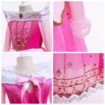Sleeping Beauty Costume for Girls Aurora Dress Long Sleeves Off Shoulder - Image 5