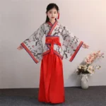 Chinese Hanfu Traditional Crane Embroidery Kids Clothing