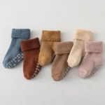 Thick Cotton Baby Socks Winter Velvet Lining Newborn Warm Footwear 0-3Year Kids