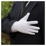 1Pair White Gloves Formal Elasticated Wrists