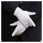 1Pair White Gloves Formal Elasticated Wrists - Image 2