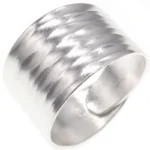 Original Silver 925 White Fashion Wide Hammer Pattern Ring for Men - Image 6