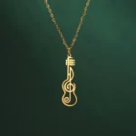 Music Symbol Pendant Stainless Steel Necklace for Men - Image 2