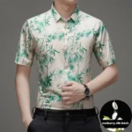 Mulberry Silk Fabric Hawaii Shirts Men Business Anti Wrinkle Shirt