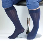 Mens Sexy Striped Knee High Socks Wear - Image 3