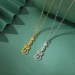 Music Symbol Pendant Stainless Steel Necklace for Men