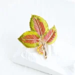 Women High-end Luxury Maple Leaf Brooch Elegant Botanical Series Pin - Image 3