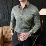 Autumn Wrinkle Craft Long-sleeved Shirt