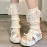 JK Bubble Socks Women Knit Leg Warmers Winter Cute Knee High Socks - Image 3
