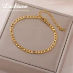 Lucktune Fashion Stainless Steel Simple Figaro Bracelet Men Women's Hand Bracelets