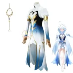 Genshin Impact Focalors Furina Cosplay Costume Wig Dress