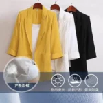 Single Button Cardigan Suits Women Blazers Turn Down Collar Outerwear Long Sleeve - Image 2