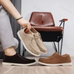 Men Flat Loafers 2025 Frosted Suede Flat Shoes - Image 4