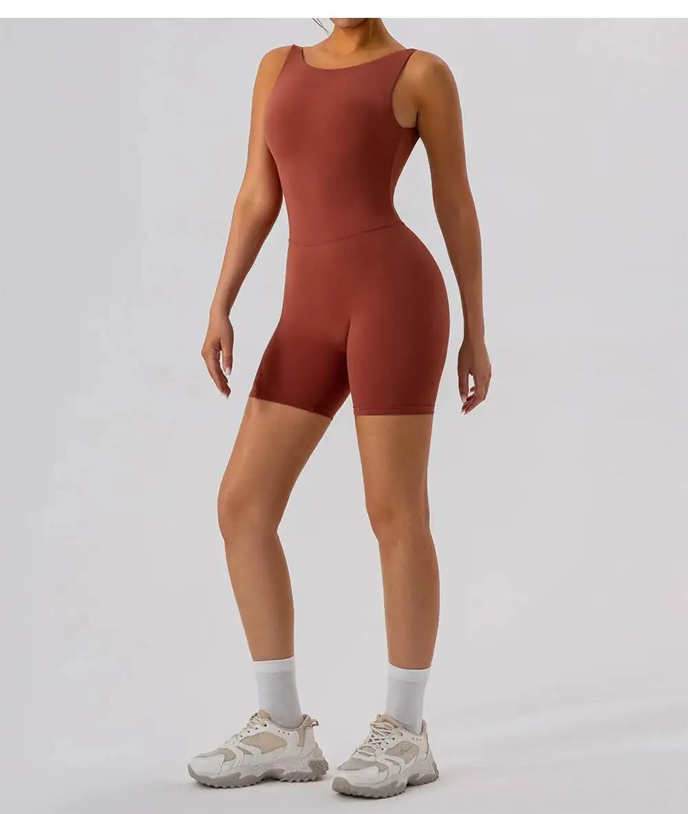 kf-S6764b2b3cb93441baa6b204578379b38U Jumpsuit Fiess Sports Overalls Gym Clothing - Image 1