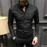New Spring Autumn Printed Fashionable Men's Long-sleeved Shirt - Image 2