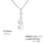 Music Symbol Pendant Stainless Steel Necklace for Men - Image 5