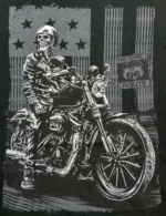 Route 66 American Flag Motorcycle Skull Rider T-Shirt 100% Cotton O-Neck - Image 2