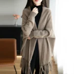 Loose and lazy 100% pure wool cardigan women's