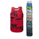 Men's Comfy Workout Tank Tops Tie Dye Vest Breathable Gym Sleeveless Muscle Shirts