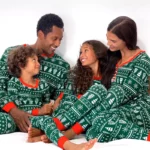 2025 Christmas Family Pajamas Set Green Family Look Matching Adult Women - Image 2