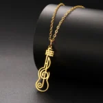 Music Symbol Pendant Stainless Steel Necklace for Men - Image 4