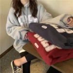 Hooded Hoodies Women Print Letter Sweatshirt Pullovers